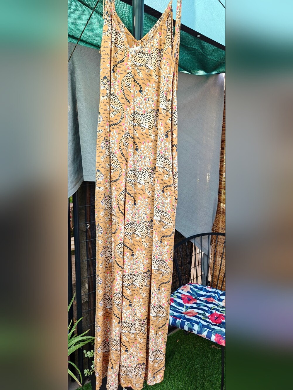 Like New Printfresh Satin Jaipur Jumpsuit, S/M - Picture 4 of 7